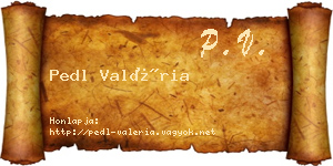 Pedl Valéria névjegykártya